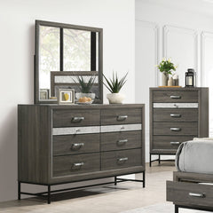 Voleta Gray 5 Pc. Queen Bedroom Set w/ Chest - Ornate Home