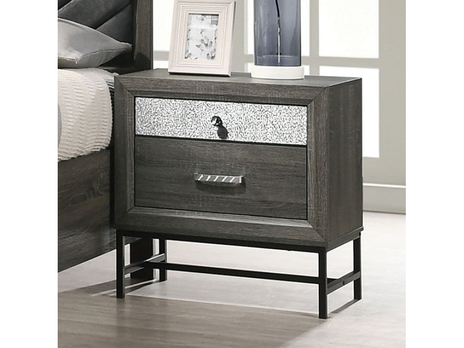 Voleta Gray Nightstand - Ornate Home