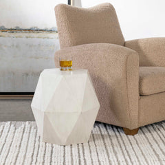 Volker White Geometric Accent Table - Ornate Home