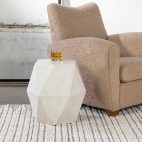 Volker White Geometric Accent Table - Ornate Home