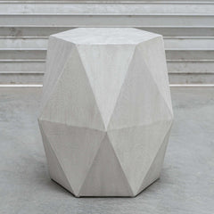 Volker White Geometric Accent Table - Ornate Home
