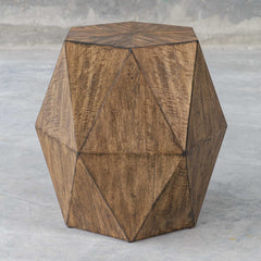 Volker Woodtone Honey Geometric Accent Table - Ornate Home