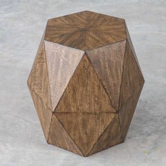 Volker Woodtone Honey Geometric Accent Table - Ornate Home