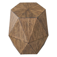 Volker Woodtone Honey Geometric Accent Table - Ornate Home