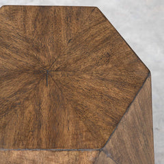 Volker Woodtone Honey Geometric Accent Table - Ornate Home