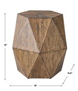 Volker Woodtone Honey Geometric Accent Table - Ornate Home