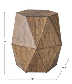 Volker Woodtone Honey Geometric Accent Table - Ornate Home
