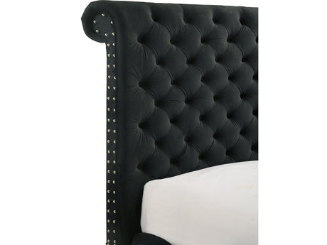 Voltare Black King Bed w/ Fireplace and TV Lift - Ornate Home