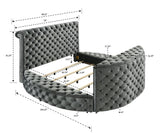 Voltare Black Queen Bed w/ Fireplace and TV Lift - Ornate Home