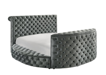 Voltare Gray King Bed w/ Fireplace and TV Lift - Ornate Home