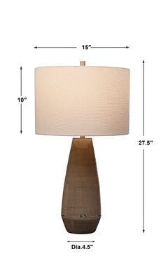 Volterra Taupe-Gray Table Lamp - Ornate Home