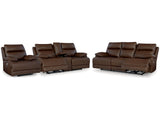 VonRyan Tobacco Power Reclining Sofa & Loveseat & Recliner (Online Special Price) - Ornate Home