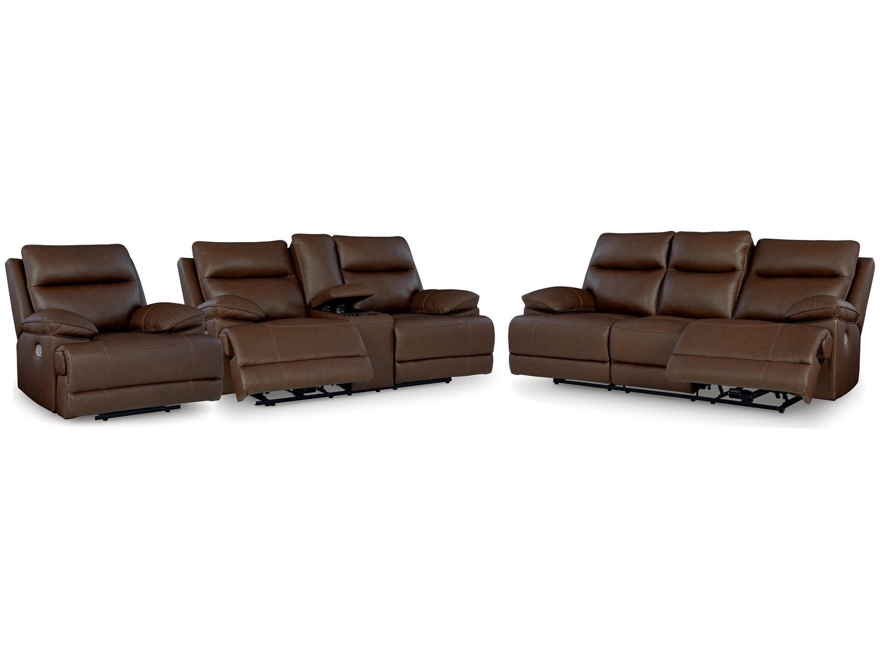 VonRyan Tobacco Power Reclining Sofa & Loveseat & Recliner - Ornate Home