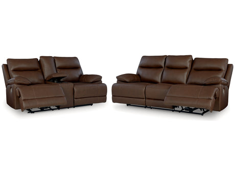 VonRyan Tobacco Power Reclining Sofa and Loveseat - Ornate Home