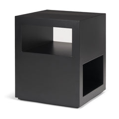 Vondra Matte Black Metal with Open Shelves Side Table - Ornate Home