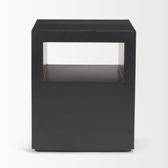 Vondra Matte Black Metal with Open Shelves Side Table - Ornate Home