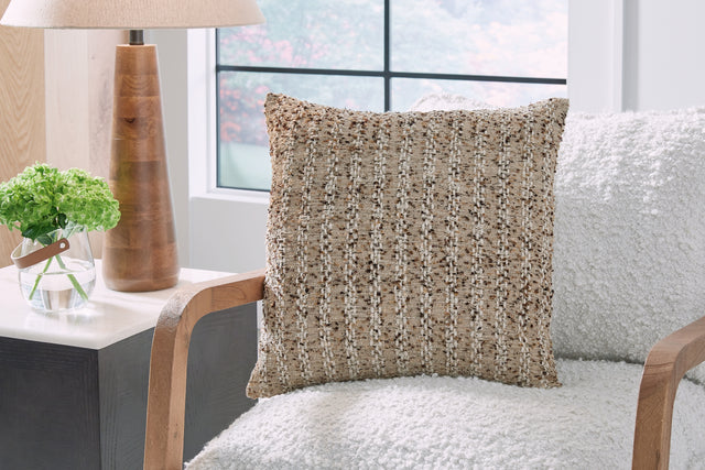 Vorlane Tan/Brown/White Pillow - Ornate Home