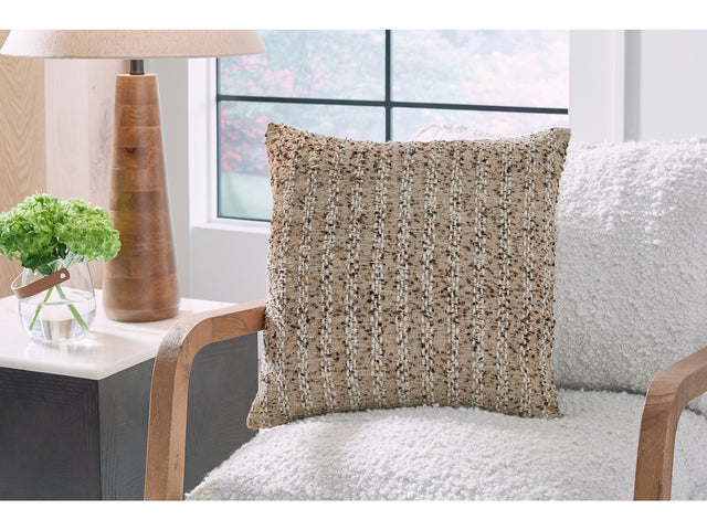 Vorlane Tan/Brown/White Pillow (Set of 4) (Online Special Price) - Ornate Home