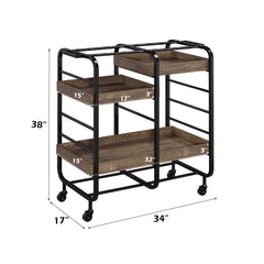 Vorrik Black & Walnut Serving Cart - Ornate Home