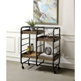 Vorrik Black & Walnut Serving Cart - Ornate Home