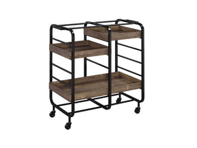 Vorrik Black & Walnut Serving Cart - Ornate Home