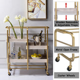 Vorrik Gold & WhiteWashed Serving Cart - Ornate Home