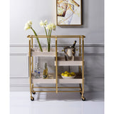 Vorrik Gold & WhiteWashed Serving Cart - Ornate Home
