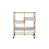 Vorrik Gold & WhiteWashed Serving Cart - Ornate Home