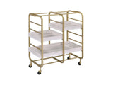 Vorrik Gold & WhiteWashed Serving Cart - Ornate Home