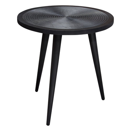 Vortex Black Round End Table - Ornate Home