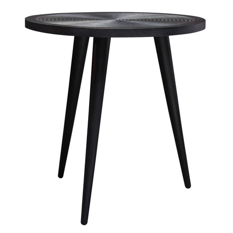 Vortex Black Round End Table - Ornate Home