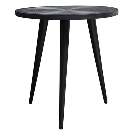 Vortex Black Round End Table - Ornate Home
