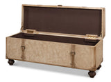 Voyage Leather Beige Leather Trunk/Bench - Ornate Home