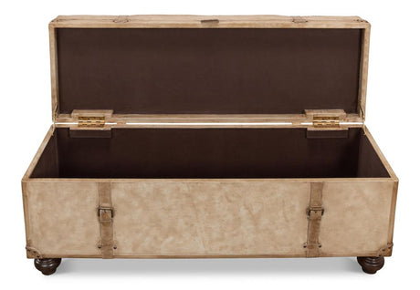 Voyage Leather Beige Leather Trunk/Bench - Ornate Home