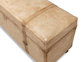 Voyage Leather Beige Leather Trunk/Bench - Ornate Home