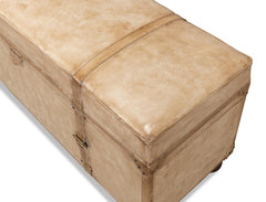 Voyage Leather Beige Leather Trunk/Bench - Ornate Home