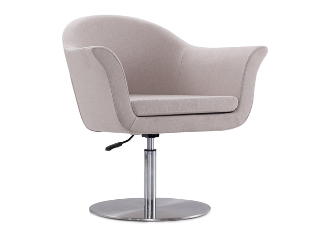 Voyager Swivel Adjustable Accent Chair in Barley and Brushed Metal - Ornate Home