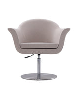 Voyager Swivel Adjustable Accent Chair in Barley and Brushed Metal - Ornate Home