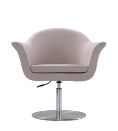 Voyager Swivel Adjustable Accent Chair in Barley and Brushed Metal - Ornate Home