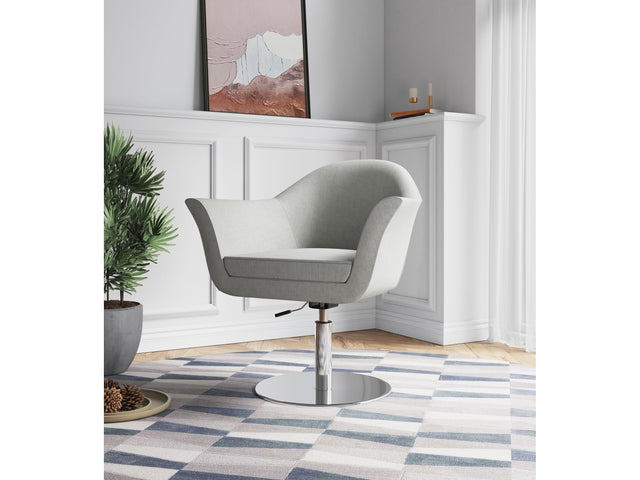 Voyager Swivel Adjustable Accent Chair in Barley and Brushed Metal (set of 2) - Ornate Home