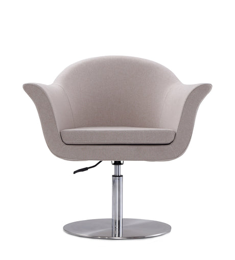 Voyager Swivel Adjustable Accent Chair in Barley and Brushed Metal (set of 2) - Ornate Home