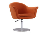 Voyager Swivel Adjustable Accent Chair in Orange and Brushed Metal - Ornate Home