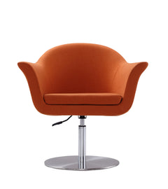 Voyager Swivel Adjustable Accent Chair in Orange and Brushed Metal - Ornate Home