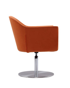 Voyager Swivel Adjustable Accent Chair in Orange and Brushed Metal - Ornate Home