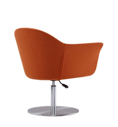 Voyager Swivel Adjustable Accent Chair in Orange and Brushed Metal - Ornate Home