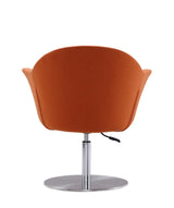 Voyager Swivel Adjustable Accent Chair in Orange and Brushed Metal - Ornate Home