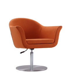 Voyager Swivel Adjustable Accent Chair in Orange and Brushed Metal (set of 2) - Ornate Home