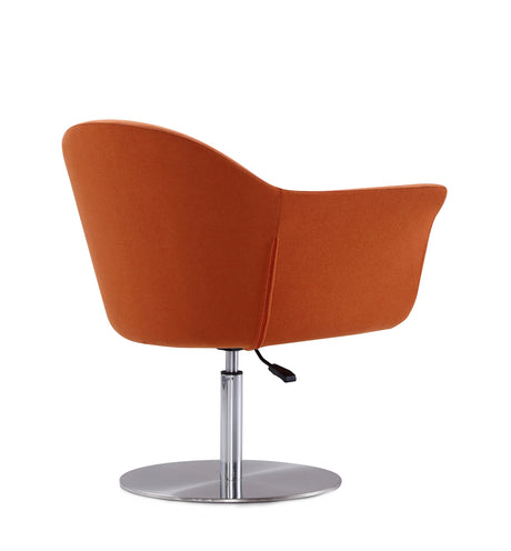 Voyager Swivel Adjustable Accent Chair in Orange and Brushed Metal (set of 2) - Ornate Home
