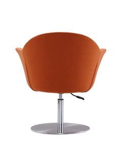 Voyager Swivel Adjustable Accent Chair in Orange and Brushed Metal (set of 2) - Ornate Home