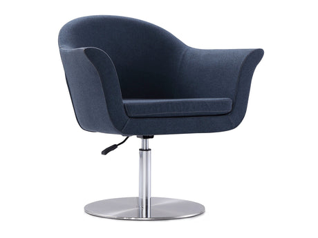 Voyager Swivel Adjustable Accent Chair in Smokey Blue and Brushed Metal - Ornate Home